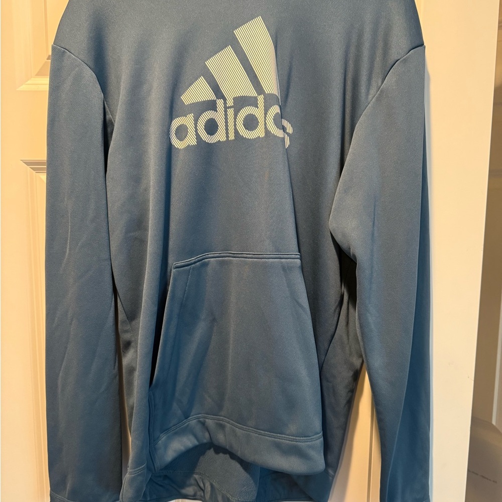 Adidas Light Blue Hoodie with Logo